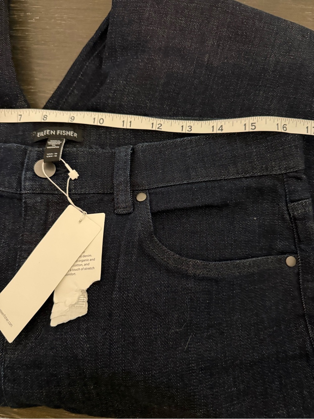 NWT Eileen Fisher Organic Cotton High Waist Slim Ankle Jeans Size Medium - Picture 9 of 10